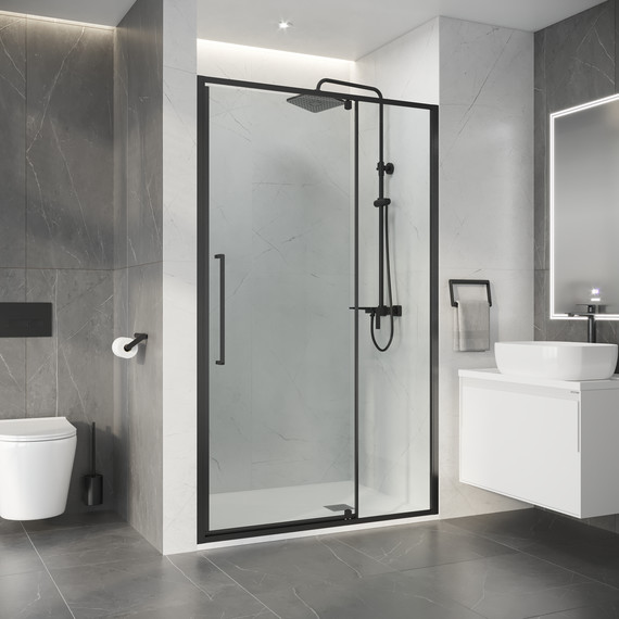 Душевая дверь Niagara Nova 120 см NG-35-12AGR, графит матовый/прозрачное - фото 