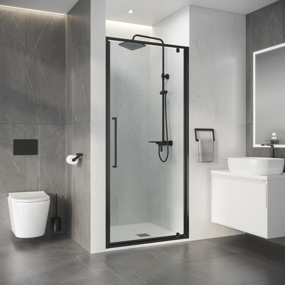 Душевая дверь Niagara Nova 80 см NG-35-8AGR, графит матовый/прозрачное - фото 