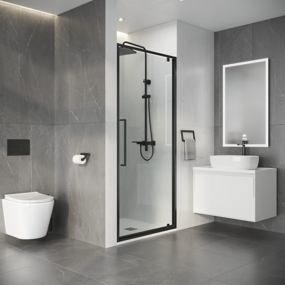 Душевая дверь Niagara Nova 80 см NG-35-8AGR, графит матовый/прозрачное - фото 5