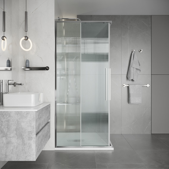 Душевое ограждение Niagara Nova 90x90 см NG-4623-34, хром/матовое/рифленое - фото 4
