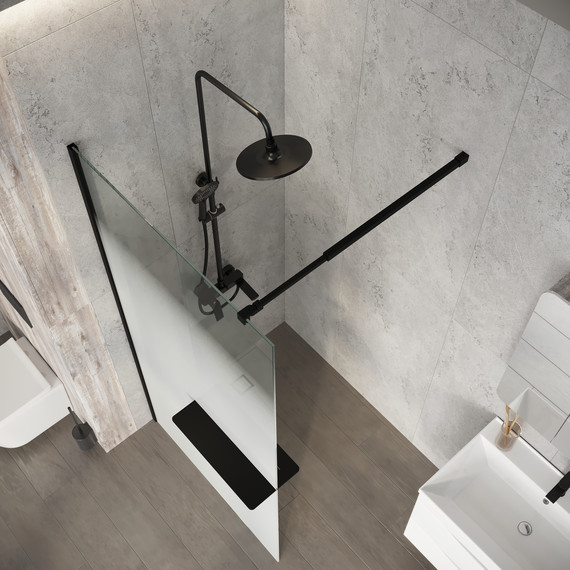 Душевая перегородка Niagara Nova 100 см NG-582-10BLACK, чёрный матовый/матовое - фото 5