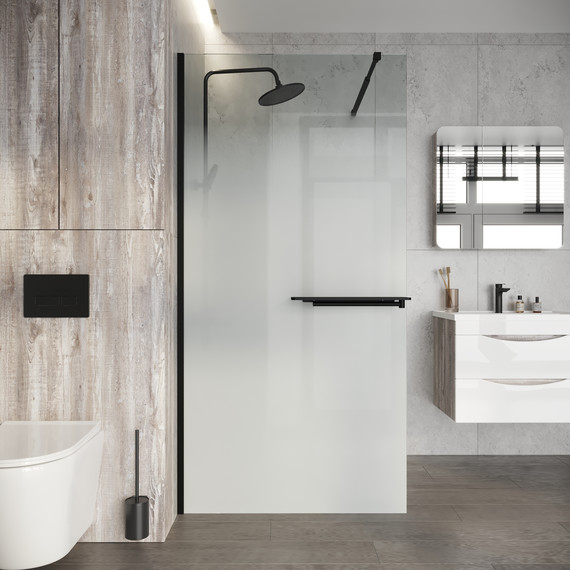 Душевая перегородка Niagara Nova 100 см NG-582-10BLACK, чёрный матовый/матовое - фото 3