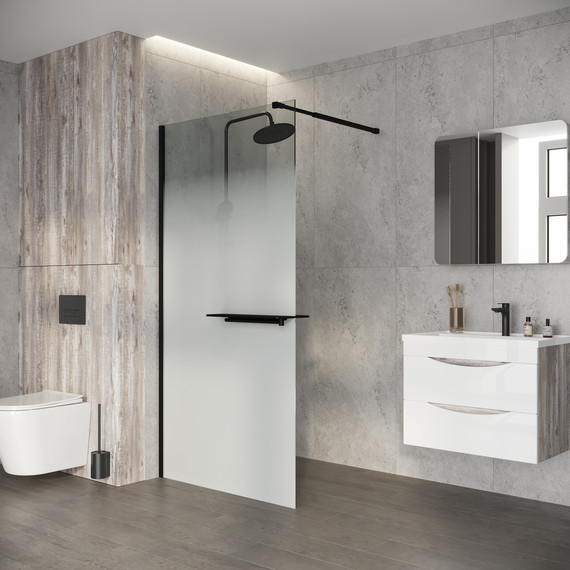 Душевая перегородка Niagara Nova 120 см NG-582-12BLACK, чёрный матовый/матовое - фото 4