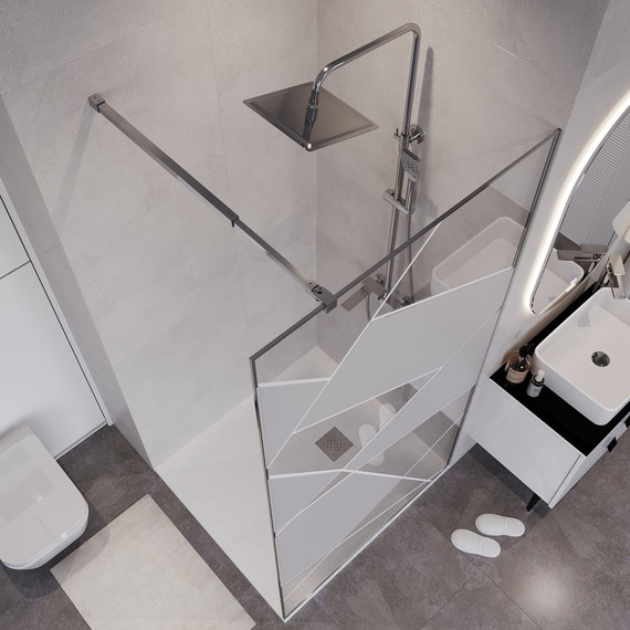 Душевая перегородка Niagara Nova 100 см NG-660-10, хром/узор - фото 5