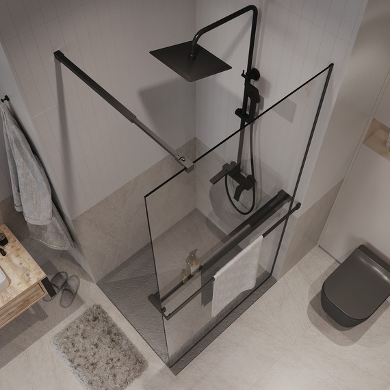 Душевая перегородка Niagara Nova 90 см NG-670-90ВLACK, чёрный матовый/прозрачное - фото 5