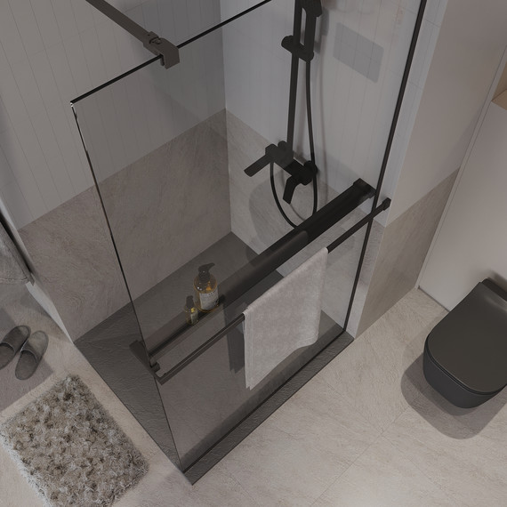 Душевая перегородка Niagara Nova 100 см NG-670-10ВLACK, чёрный матовый/прозрачное - фото 6