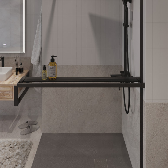 Душевая перегородка Niagara Nova 90 см NG-670-90ВLACK, чёрный матовый/прозрачное - фото 7