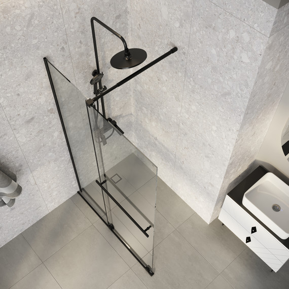 Душевая перегородка Niagara Nova 120 см NG-671-12BLACK, чёрный матовый/прозрачное - фото 5