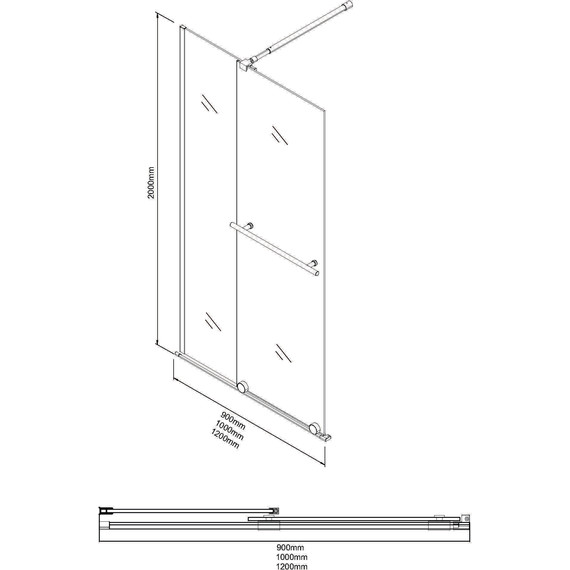 Душевая перегородка Niagara Nova 90 см NG-671-90BLACK, чёрный матовый/прозрачное - фото 10