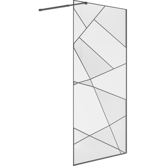 Душевая перегородка Niagara Nova 90 см NG-680-90BLACK, чёрный матовый/узор - фото 2