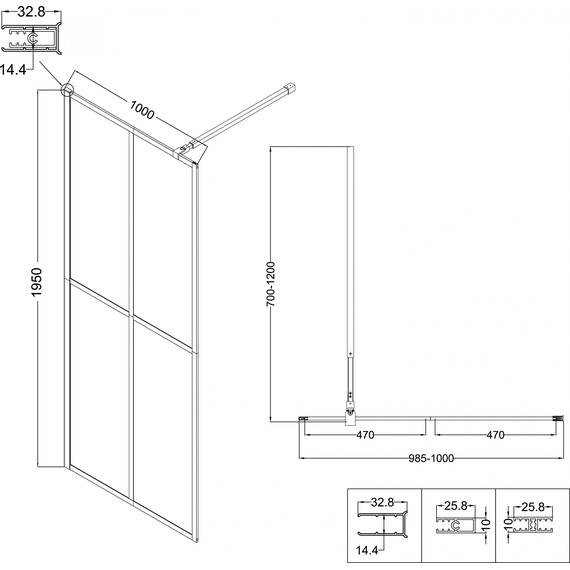 Душевая перегородка Niagara Nova 100 см NG-686-10BLACK, чёрный матовый/прозрачное - фото, картинка 11 Душевая перегородка Niagara Nova 100 см NG-686-10BLACK, чёрный матовый/прозрачное - фото 11