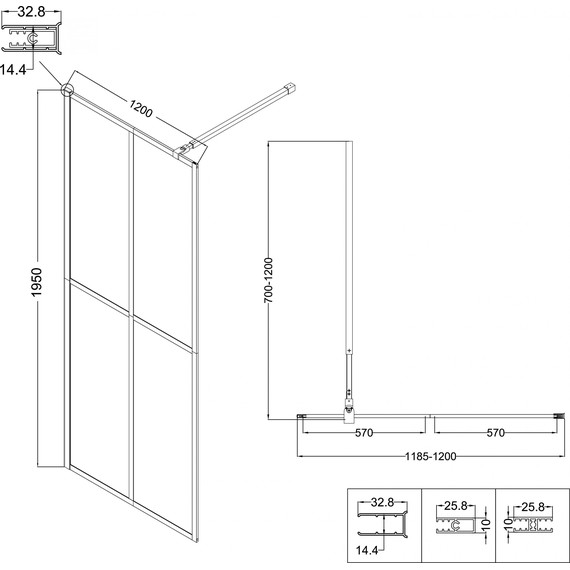 Душевая перегородка Niagara Nova 120 см NG-686-12BLACK, чёрный матовый/прозрачное - фото, картинка 11 Душевая перегородка Niagara Nova 120 см NG-686-12BLACK, чёрный матовый/прозрачное - фото 11
