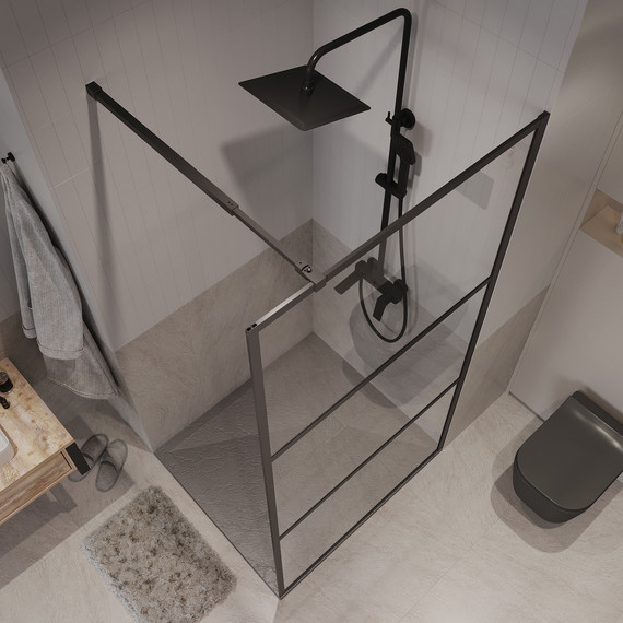 Душевая перегородка Niagara Nova 90 см NG-688-90BLACK, чёрный матовый/прозрачное - фото 5