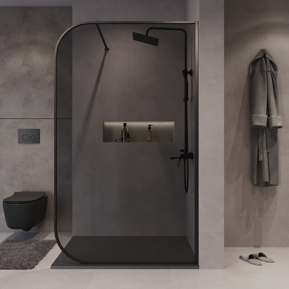 Душевая перегородка Niagara Nova 120 см NG-689-12TBLACK, чёрный матовый/тонированное - фото 3