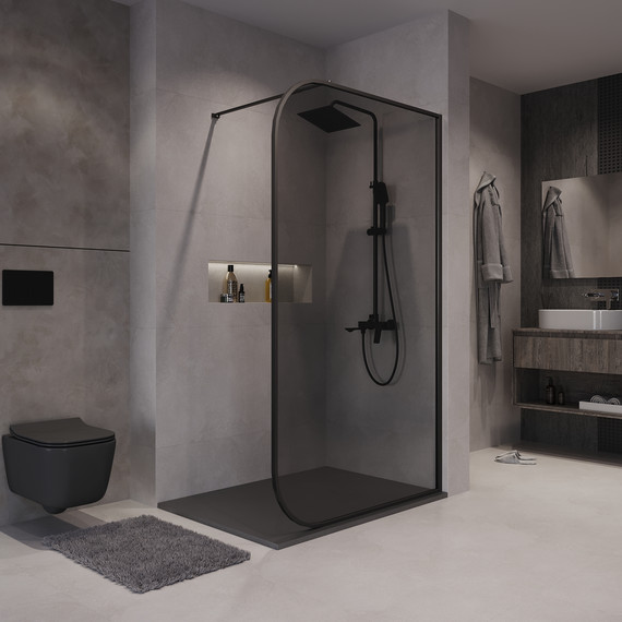 Душевая перегородка Niagara Nova 100 см NG-689-10TBLACK, чёрный матовый/тонированное - фото 4