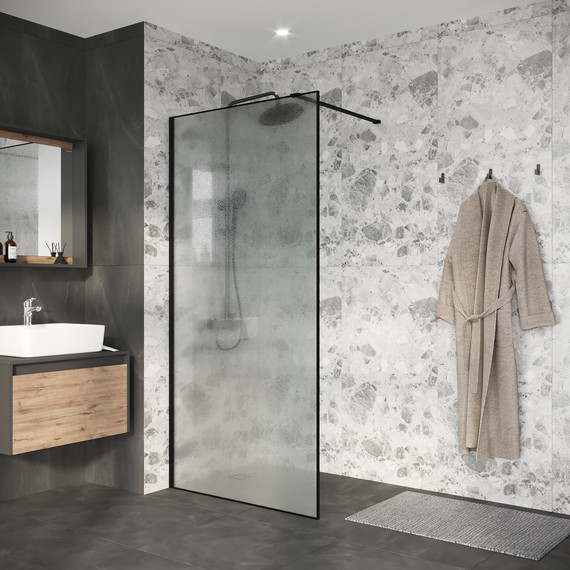 Душевая перегородка Niagara Nova 100 см NG-781-10BLACK, чёрный матовый/матовое - фото 4