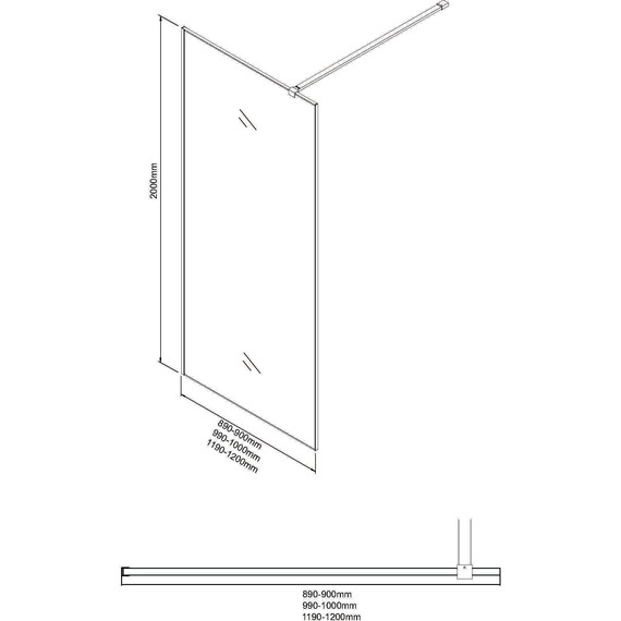 Душевая перегородка Niagara Nova 100 см NG-781-10BLACK, чёрный матовый/матовое - фото 10