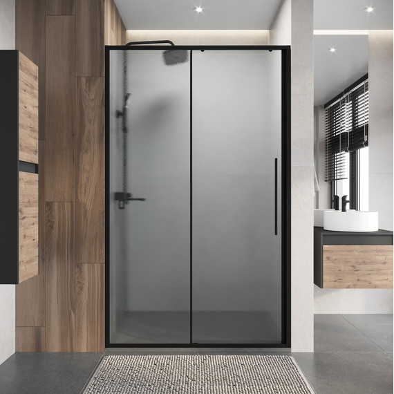 Душевая дверь Niagara Nova 110 см NG-84-L11CHB, чёрный матовый/шиншилла - фото 4