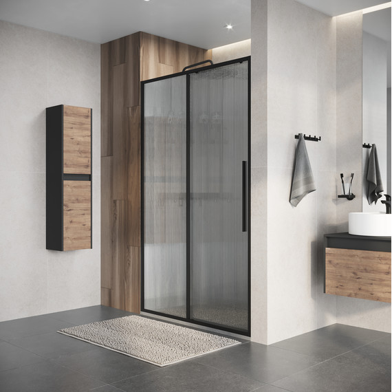 Душевая дверь Niagara Nova 120 см NG-84-L12FHB, чёрный матовый/матовое/рифленое - фото 5