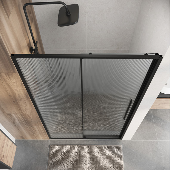Душевая дверь Niagara Nova 110 см NG-84-L11FHB, чёрный матовый/матовое/рифленое - фото 6