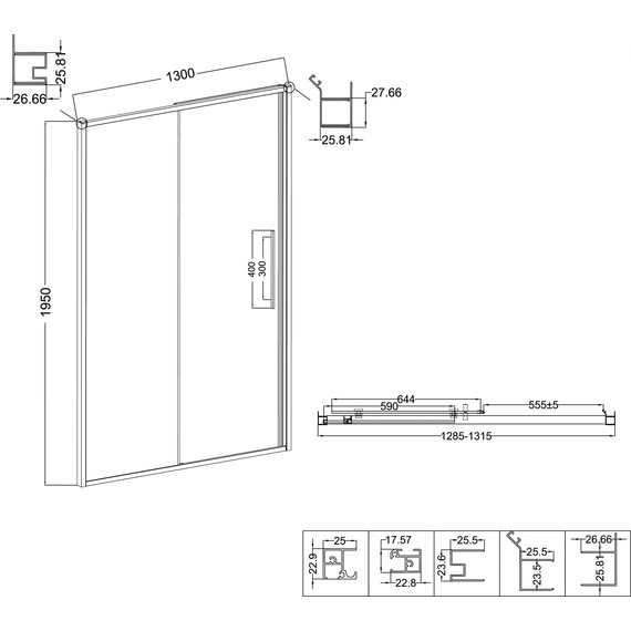 Душевая дверь Niagara Nova 130 см NG-34-L13CHGR, графит матовый/шиншилла - фото 12