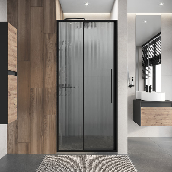 Душевая дверь Niagara Nova 100 см NG-84-L10FHB, чёрный матовый/матовое/рифленое - фото 4