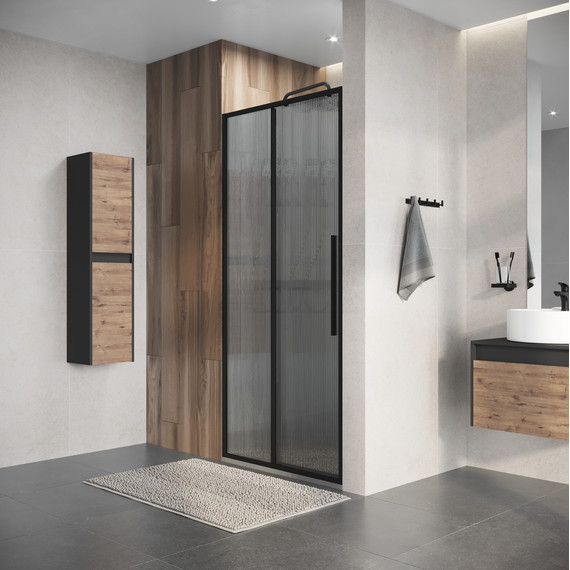 Душевая дверь Niagara Nova 100 см NG-84-L10FHB, чёрный матовый/матовое/рифленое - фото 5