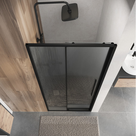 Душевая дверь Niagara Nova 90 см NG-84-L9FHB, чёрный матовый/матовое/рифленое - фото 6
