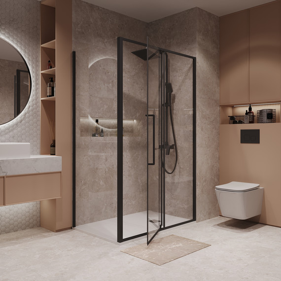 Душевое ограждение Niagara Nova 120x90 см NG-85-12AB-A90B-34, чёрный матовый/прозрачное - фото 3