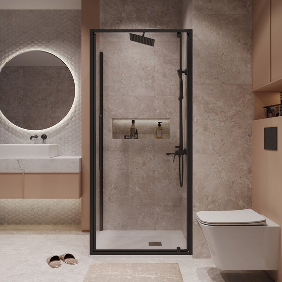 Душевое ограждение Niagara Nova 90x90 см NG-85-9AB-A90B-34, чёрный матовый/прозрачное - фото 4