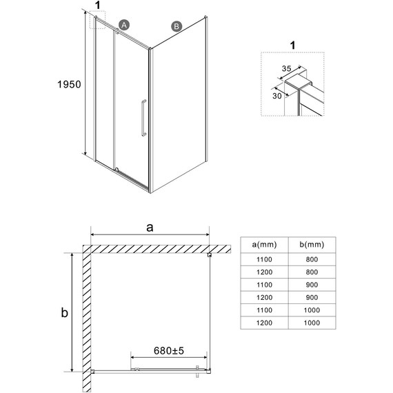 Душевое ограждение Niagara Nova 120x80 см NG-35-12AGR-A80GR-34, графит матовый/прозрачное - фото 12