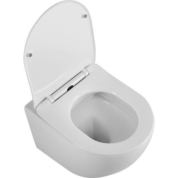 Унитаз подвесной безободковый BelBagno Uno 2.0 BB7306CHR/SC с тонкой крышкой микролифт, Цвет производителя: белый - фото, картинка 8 Унитаз подвесной безободковый BelBagno Uno 2.0 BB7306CHR/SC с тонкой крышкой микролифт, Цвет производителя: белый - фото 8