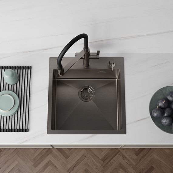 Кухонная мойка Iddis Haze HAZ49GMi77, графит матовый - фото, картинка 4 Кухонная мойка Iddis Haze HAZ49GMi77, графит матовый - фото 4