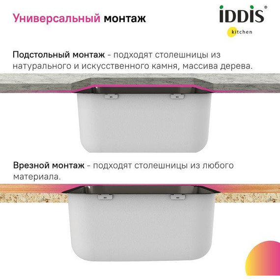 Кухонная мойка Iddis Mate MAT44GMi77, графит матовый - фото, картинка 9 Кухонная мойка Iddis Mate MAT44GMi77, графит матовый - фото 9