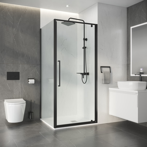 Душевое ограждение Niagara Nova 90x80 см NG-35-9AGR-A80GR-34, графит матовый/прозрачное - фото 