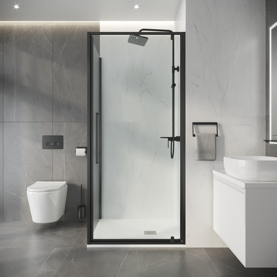 Душевое ограждение Niagara Nova 90x80 см NG-35-9AGR-A80GR-34, графит матовый/прозрачное - фото 4