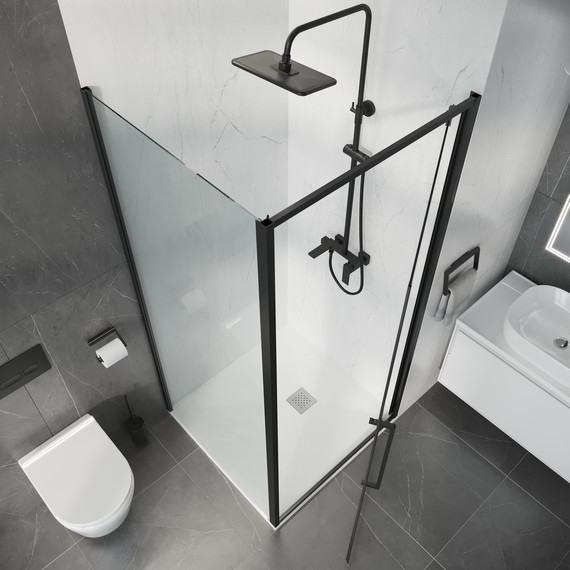 Душевое ограждение Niagara Nova 80x90 см NG-35-8AGR-A90GR-34, графит матовый/прозрачное - фото 6