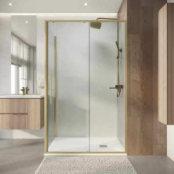Душевое ограждение Niagara Nova 100x90 см NG-44-10ASG-A90SG-34, золото брашированное/прозрачное - фото 4