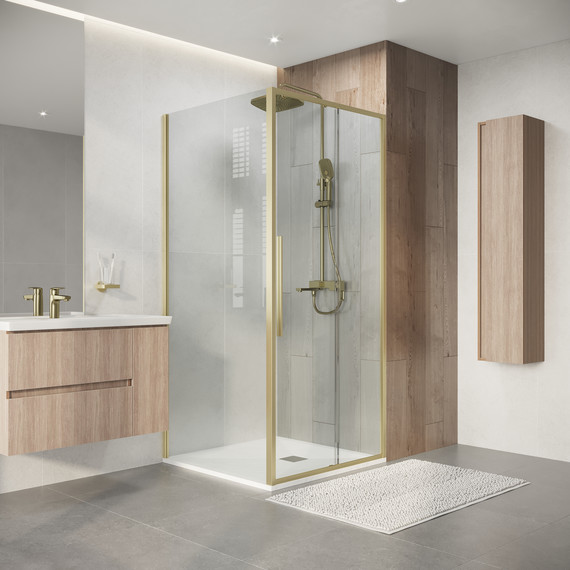 Душевое ограждение Niagara Nova 90x80 см NG-44-9ASG-A80SG-34, золото брашированное/прозрачное - фото 5