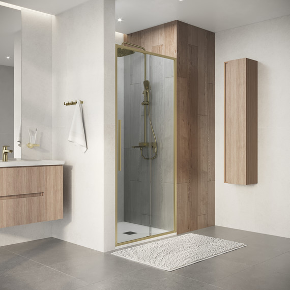 Душевая дверь Niagara Nova 100 см NG-44-10ASG, золото брашированное/прозрачное - фото 5