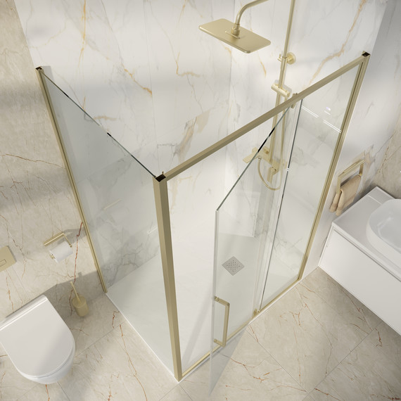 Душевое ограждение Niagara Nova 110x100 см NG-45-11ASG-A100SG-34, золото брашированное/прозрачное - фото 6