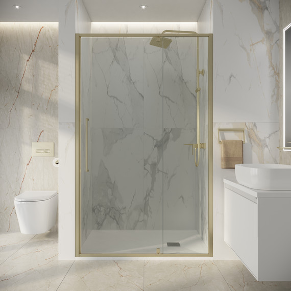 Душевая дверь Niagara Nova 120 см NG-45-12ASG, золото брашированное/прозрачное - фото 4