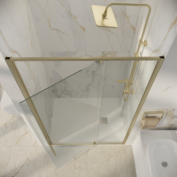 Душевая дверь Niagara Nova 120 см NG-45-12ASG, золото брашированное/прозрачное - фото 6