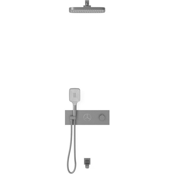Душевая система для ванны с термостатом Vincea VSFW-432T1GM, вороненая сталь - фото 3