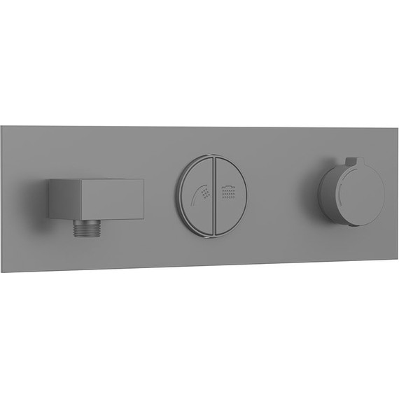 Душевая система для ванны с термостатом Vincea VSFW-432T1GM, вороненая сталь - фото 6