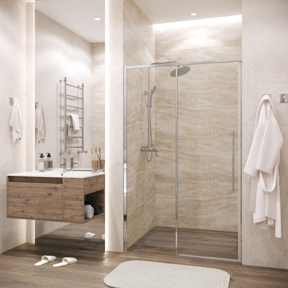 Душевая дверь Grossman Galaxy 130 см 100.K33.01.130.10.00, хром/прозрачное - фото, картинка 4 Душевая дверь Grossman Galaxy 130 см 100.K33.01.130.10.00, хром/прозрачное - фото 4