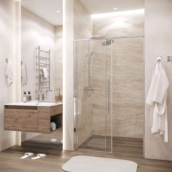 Душевая дверь Grossman Galaxy 140 см 100.K33.01.140.10.00, хром/прозрачное - фото 6