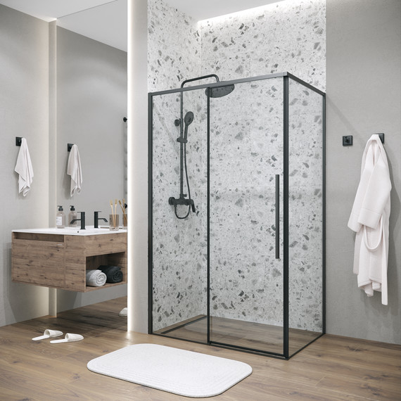 Душевое ограждение Grossman Galaxy 110x70 см 120.K33.01.1170.21.00, чёрный матовый/прозрачное - фото 