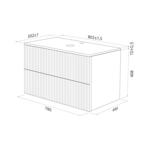 Тумба подвесная со столешницей Iddis Aiger 80 см AIG80W0i95K, белый - фото 10