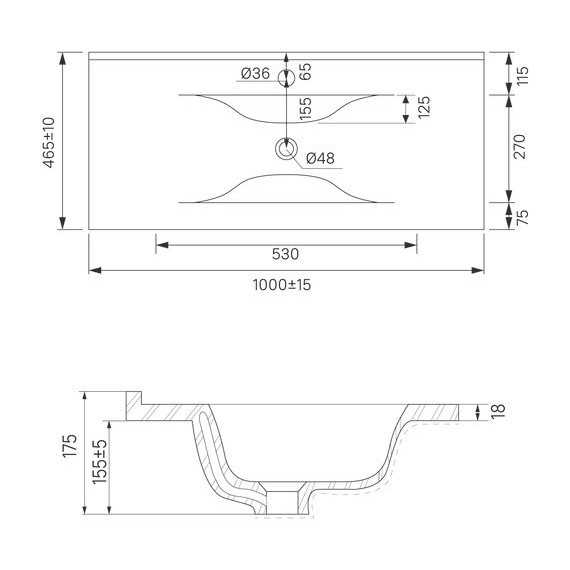 Тумба подвесная с раковиной Iddis Bild 100 см BIL10V0i95K, дуб светлый - фото 11